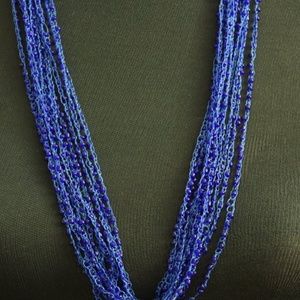 NWT Blue Beaded Multi Strand Necklace